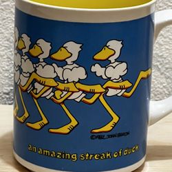 Vintage 1985 Duck Tales Streak Of Ducks Coffee Mug Cup Glass Korea