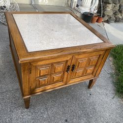 SIDE TABLE WITH MARBLE TOP $25