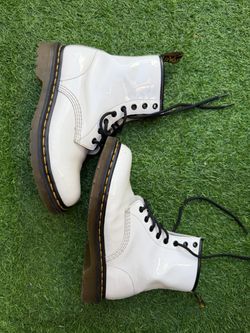 Dr. Martens 1460 White Patent Leather Boots - Women's US 8 / EU 39