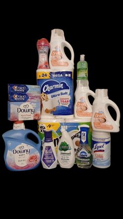 HUGE HOUSEHOLD ESSENTIALS BUNDLE — CLEANING & LAUNDRY ITEMS