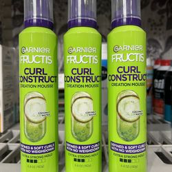 GARNIER FRUCTIS CURL CONSTRUCT CREATION MOUSSE 6.8 OZ $3.00 EACH 
