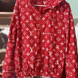 LV Supreme Red Windbreaker Jacket