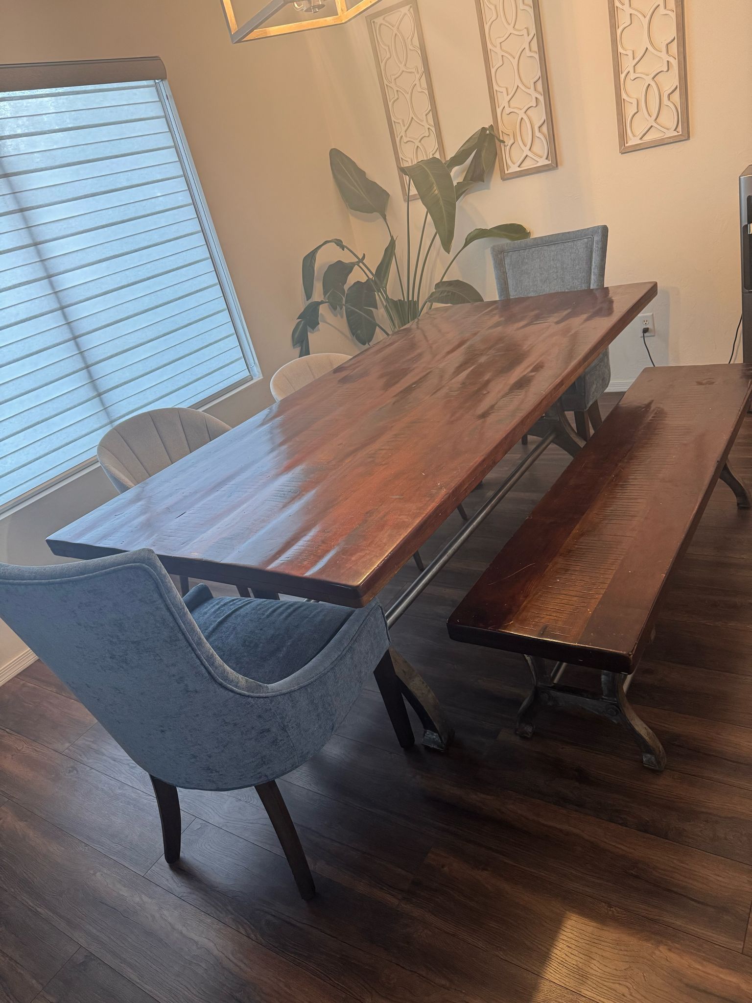 Dining Table, Bench And Dining Chairs