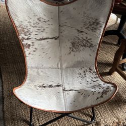 Cow hide butterfly chair