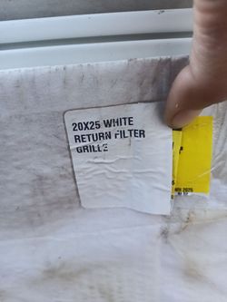 20X25 brand new white return filter grill