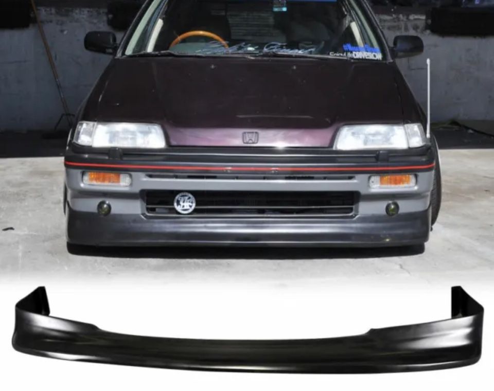 88-91 Honda Civic Zenki Style Front Bumper Lip Spoiler Splitter Unpainted PU