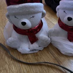 2 B&BW Bear Large Candle Holders