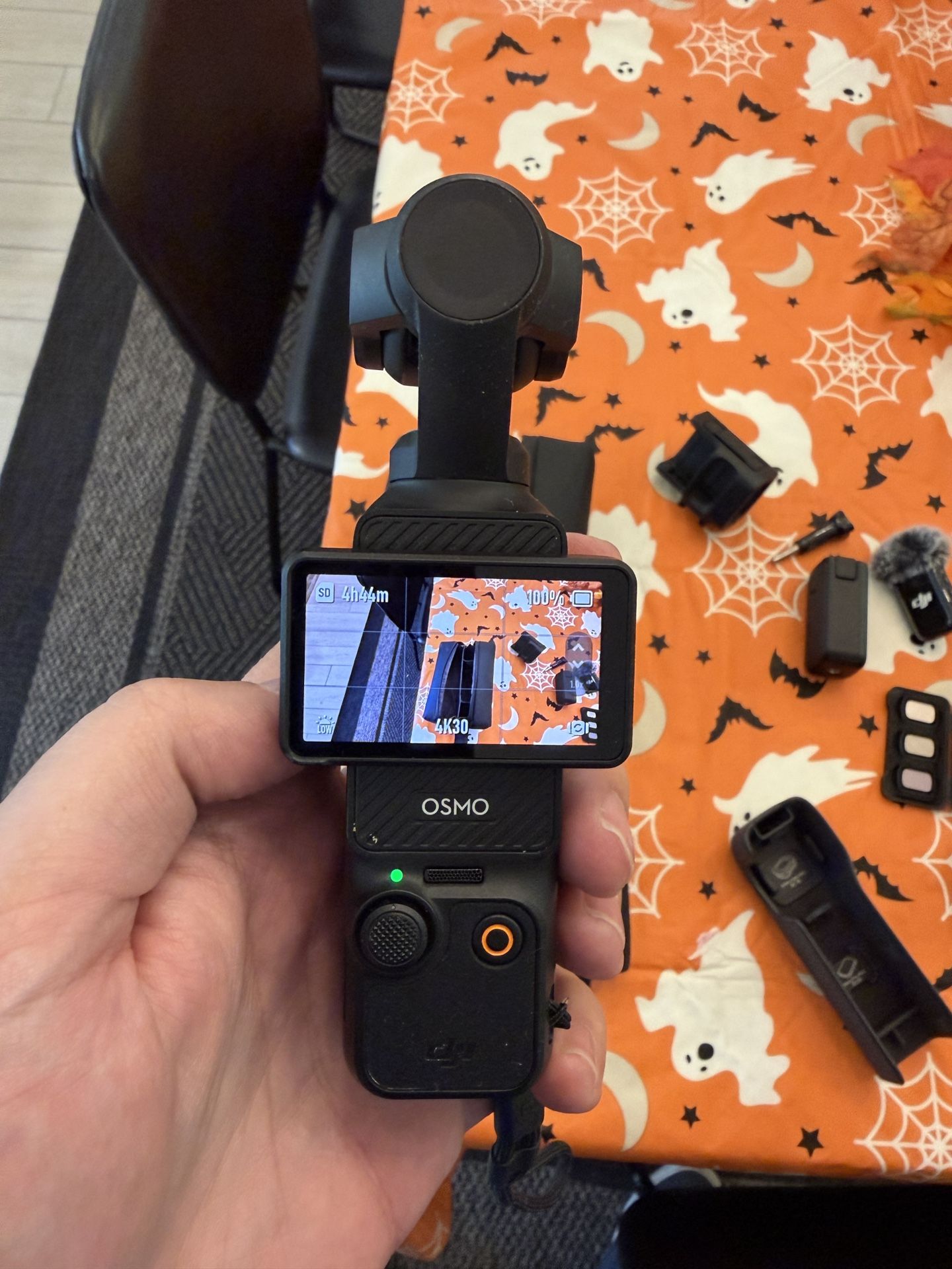 Osmo Pocket 3 + Carrying Case, Battery Handle, ND Filters, DJI mic, and mini Tripod