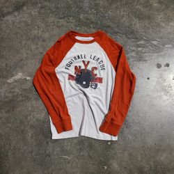 Nordstorm Vintage 'NYC' Football League Long Sleeve (Size Small) – Retro Style.