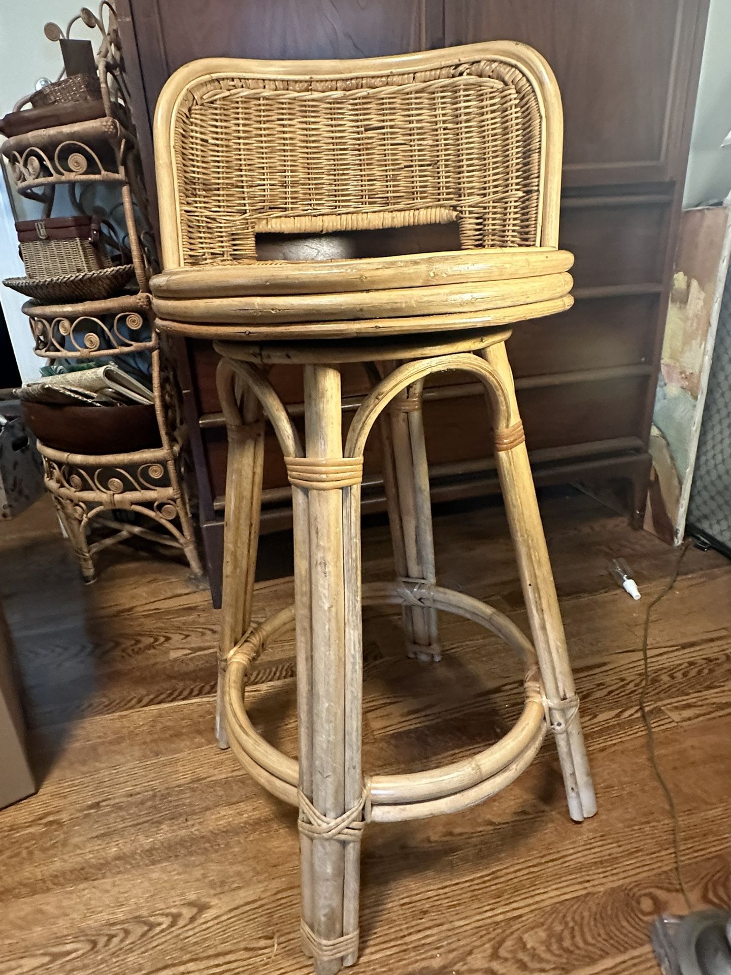 Bamboo/Wicker Boho Style Stool