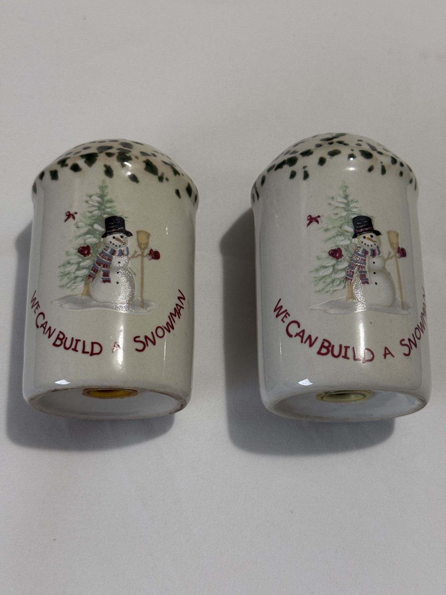 Vintage Snow Man Salt and Pepper Shakers 4" Tall