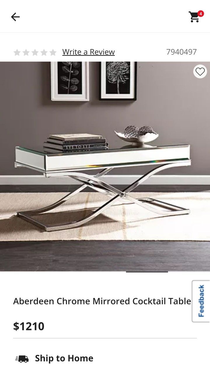 Modern Contemporary Accent Side or Coffee Table
