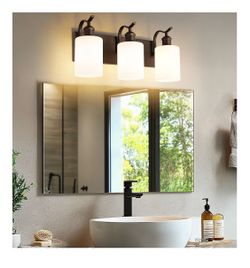 New JAZAVA 3 Light Bathroom Vanity Light Oil Rubbed Bronze