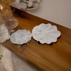 Antique & Vintage Milk Glass Trinkets  & Soap Tray