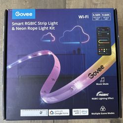 Govee RGBIC Smart 9.8 ft. Strip Light and 6.5 ft. Neon Rope Light Kit New