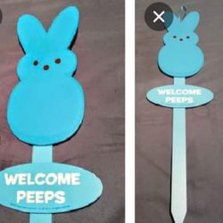 "WELCOME PEEPS" Bunny Stake