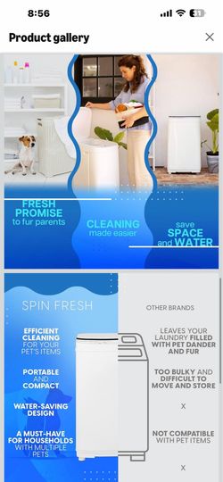 Compact Washing Machine – Fully Automatic Mini Washer for Small Loads & Pet Items | 8 lbs Capacity Portable Top Load Washer   41  $110