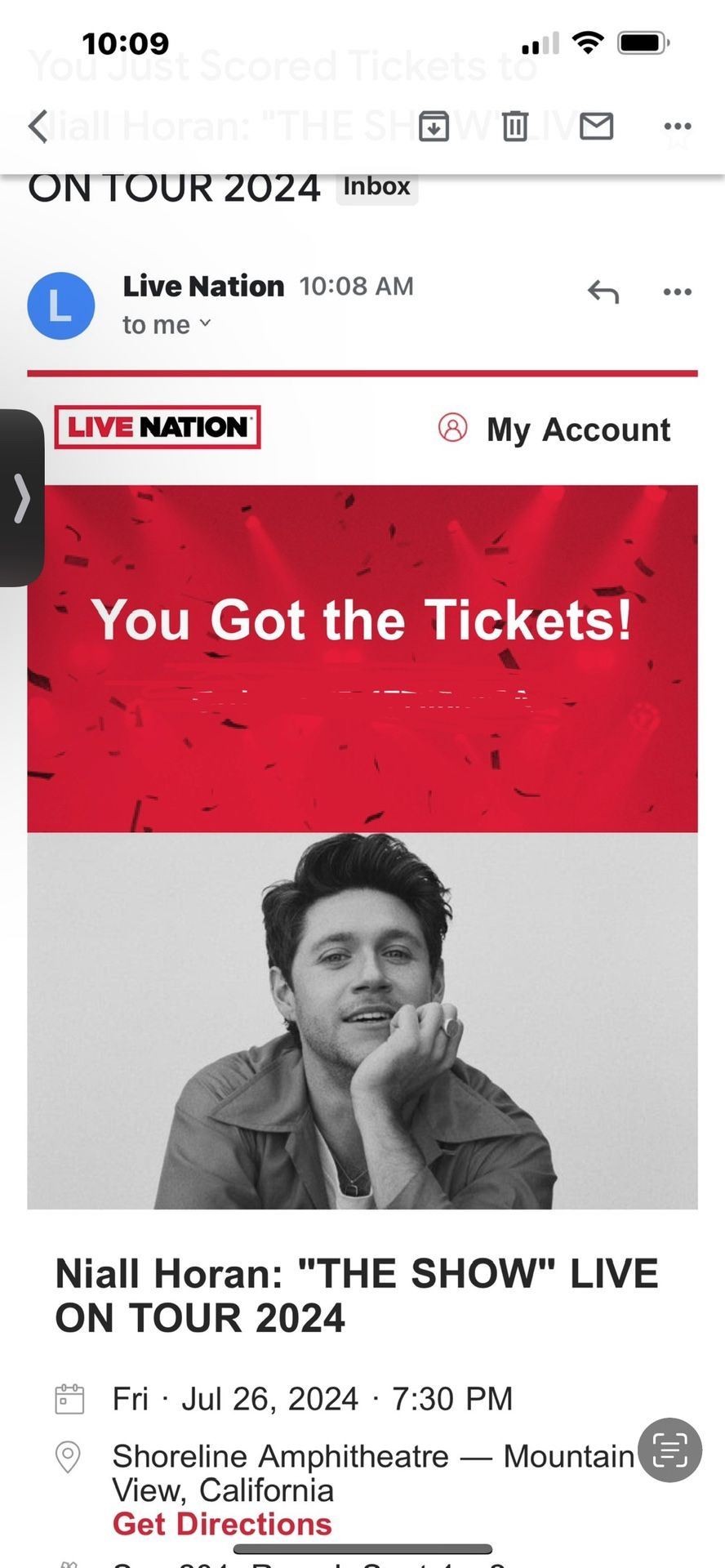 Selling Two Niall Hora Tickets For Mountain View Show