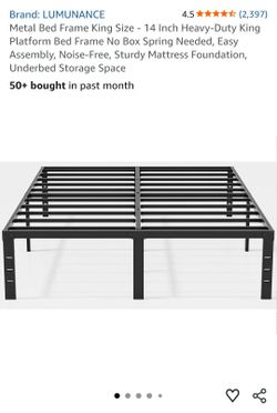 LUMUNANCE Metal Bed Frame King Size