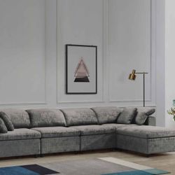NEW COMFY GRAY LIMA SECTIONAL SOFA SET WITH OTTOMAN ON SALE NOW ONLY $899! SAME DAY DELIVERY 🚚 NO CREDIT NEEDED FINANCE AVAILABLE 💰☎️💰🤩