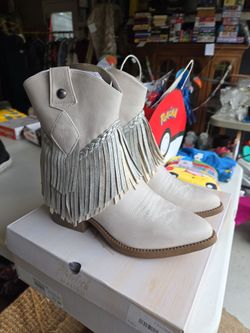 Silver fringe boots