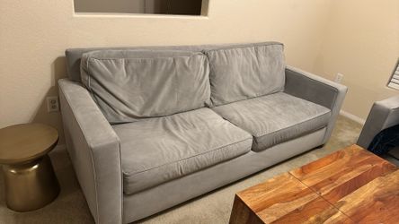 West elm gray couch and chair set