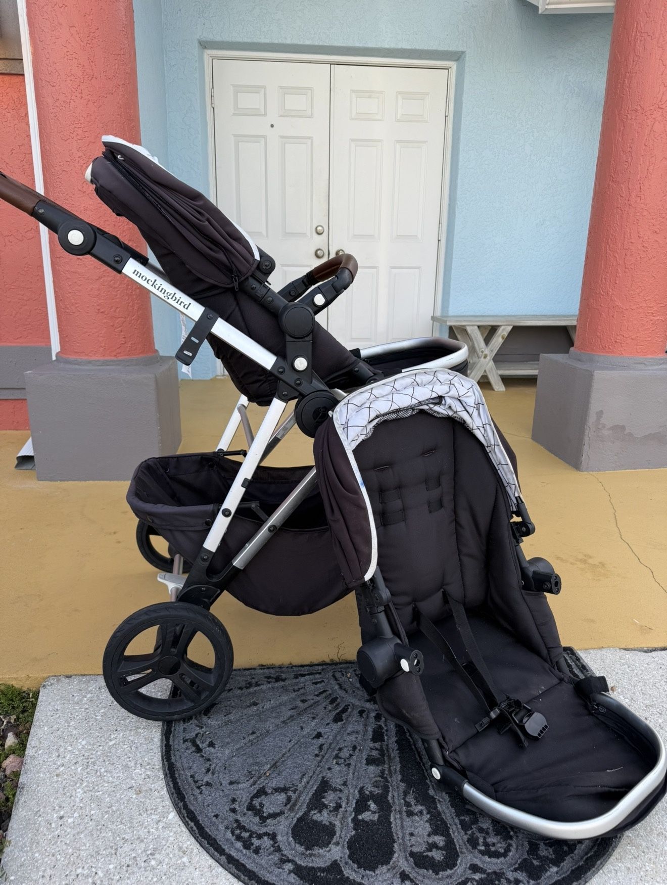 Mockingbird Single To Double Stroller Black