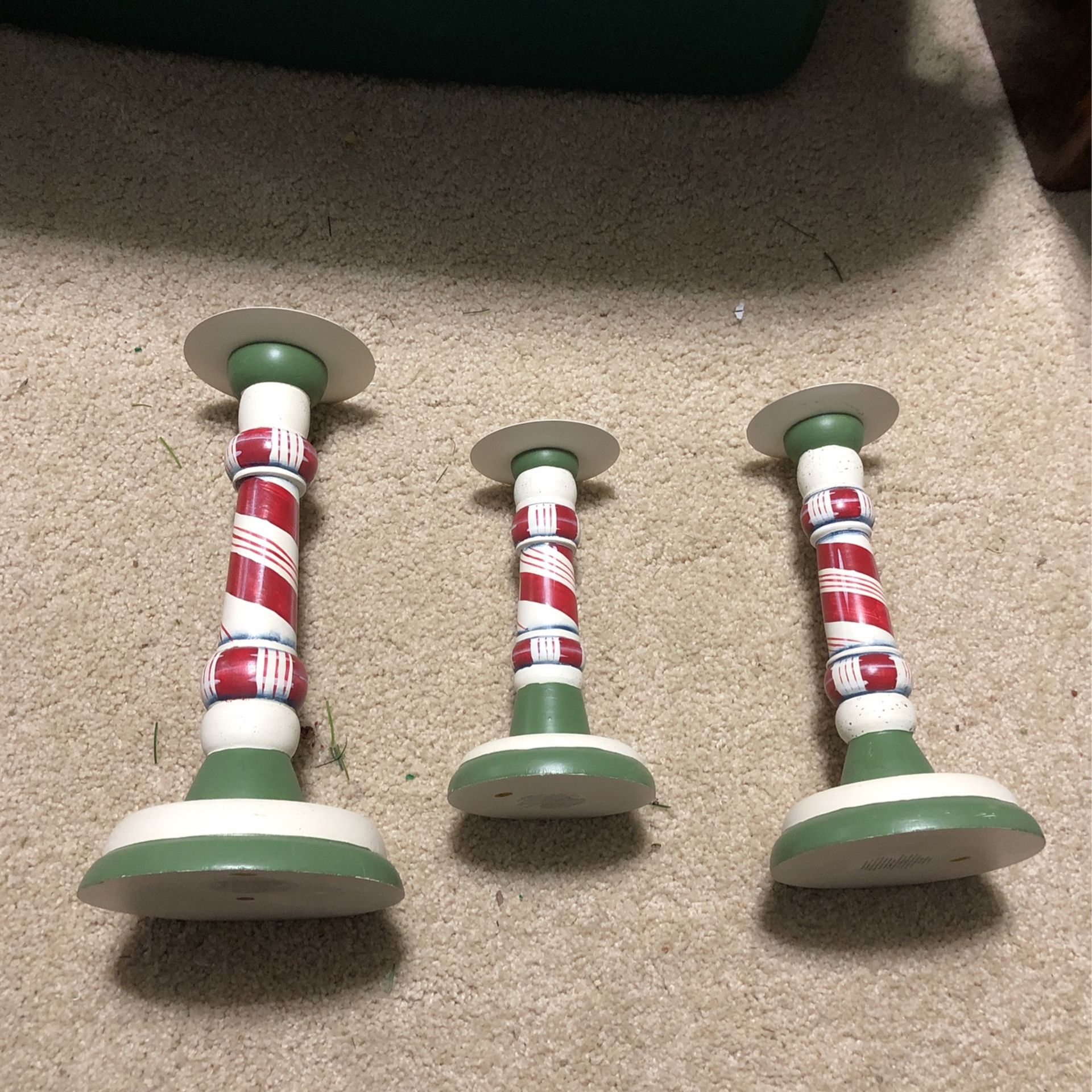 Wood Xmas Candle Holders