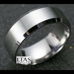 New 18k White Gold Men Wedding Ring 