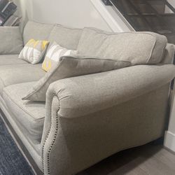 Three Seat Cushion Fabric Couch 