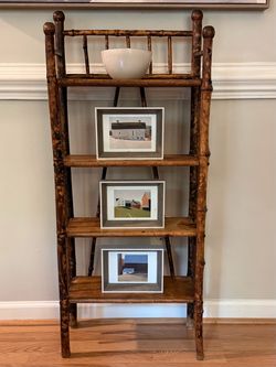 Antique Burnt Bamboo Etagere