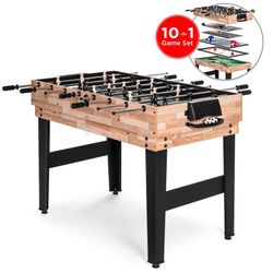 10-in-1 Combo Game Table Set w/ Billiards, Foosball, Ping Pong, & More