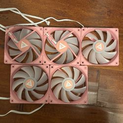 Apevia 6-Pin ARGB Case Fan Pink 5-Count