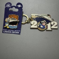 2012 Disney Pin And Keychain From Cruise 