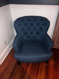 Navy Tufted Chair