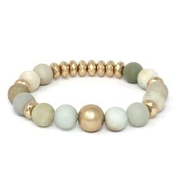 *SALE* Green Gold Multi Bead Stretch Bracelet Jewelry *See My Other 800  Items*