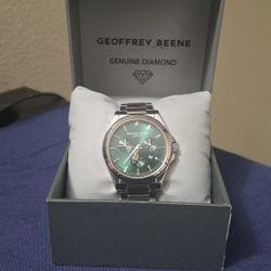 Mens Geoffrey Beene Silver-Tone Chronograph Watch