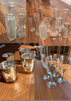 Wedding bundle: Vases, votives, and wine glasses