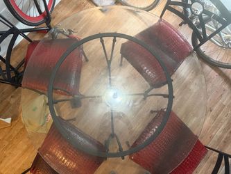 Glass table & chairs