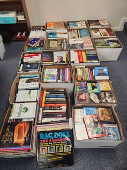 Books and CDs for Sale - 19 boxes of Non Fiction Books (300+) & 2 Boxes of CDs, Few Records