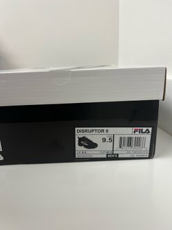 FILA DISRUPTOR II MENS SNEAKER 👟 BLACK/WHITE/RED SHOE