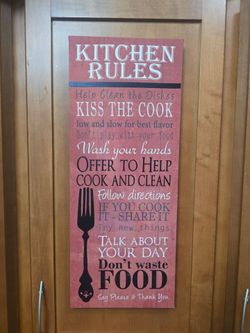 Kitchen Rules Decorative Wall Sign