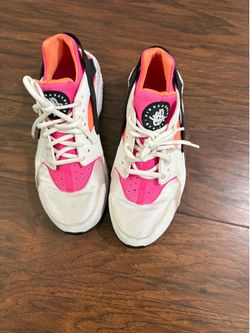 Nike Air Huarache 634835 102 White/Pink/Orange Women’s Running Size 9.5