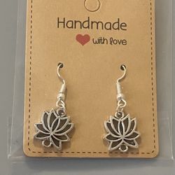 Handmade Silver Lotus Earrings