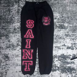 Saint Vanity Black Graphic Sweatpants (small)