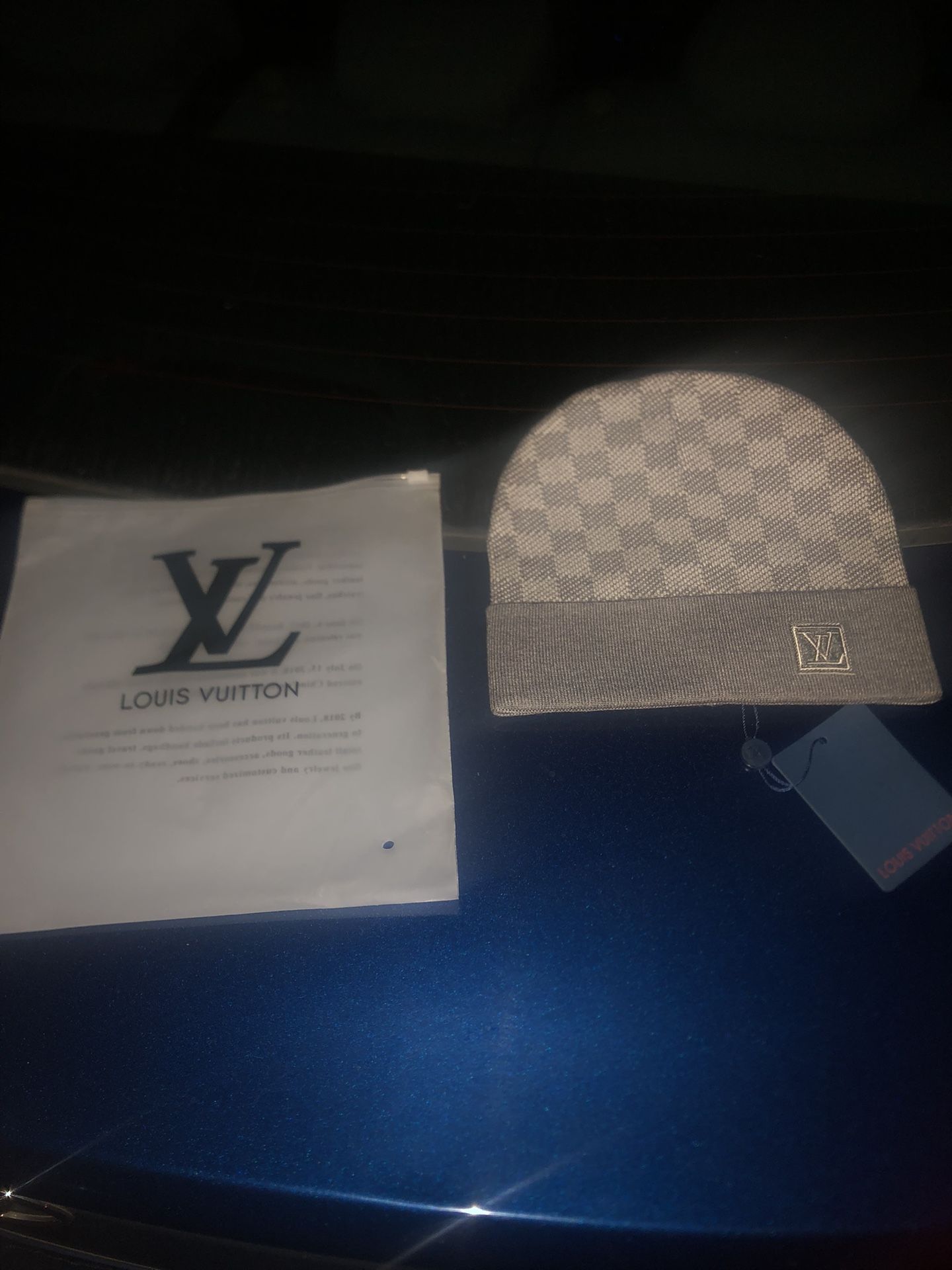 Louis Vuitton Grey And White  Beanie
