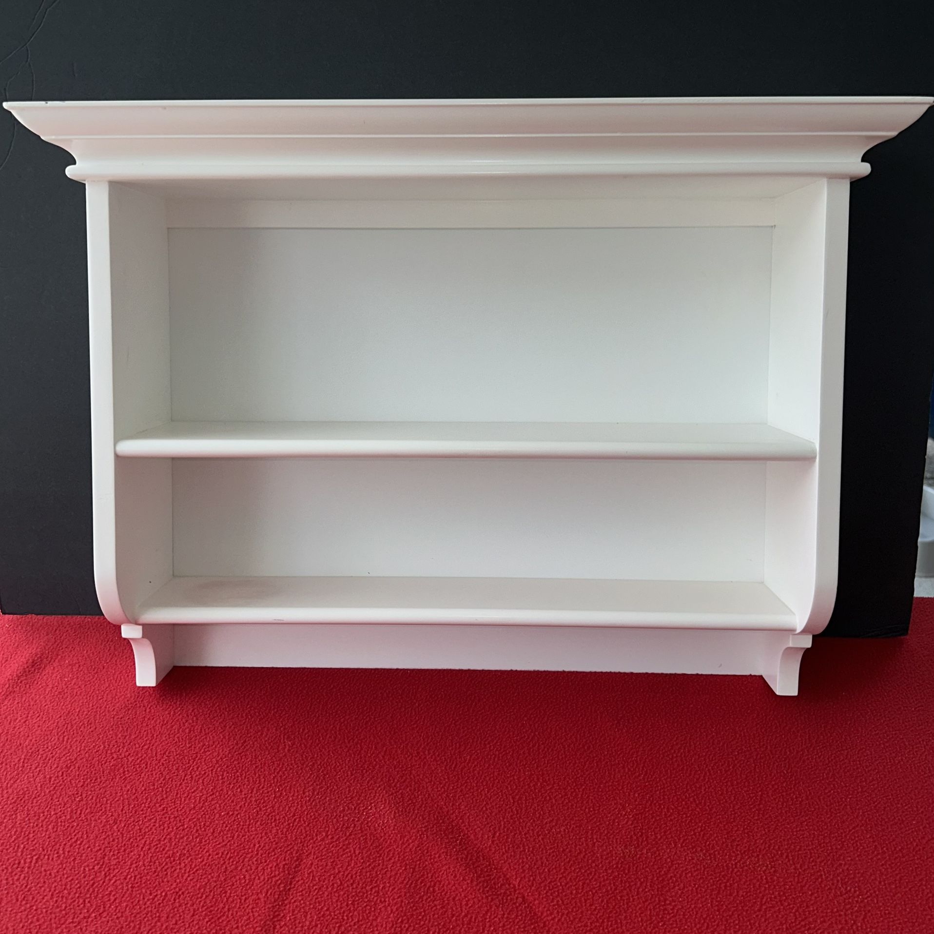 White Wall mount Wood Shelf