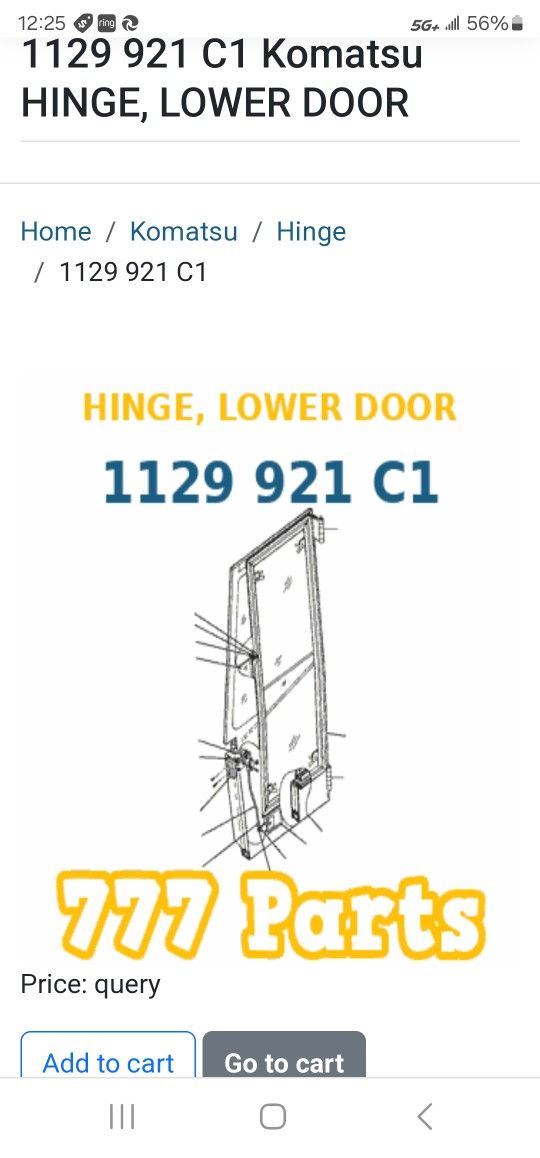 Komatsu Lower Door Hinge