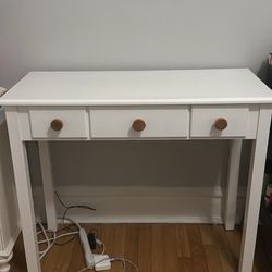 NEED GONE FAST! White Desk With Brown Knobs