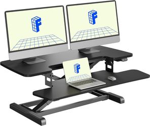 NEW Electric Standing Desk Converter, Black, 36 inch